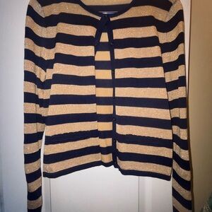 Ralph Lauren Gold and Black Cardigan Sweater